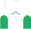 Tooth in receding gums icon