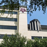 Outside of building at Texas A and M University