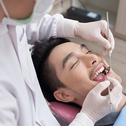 Patient undergoing dental checkup