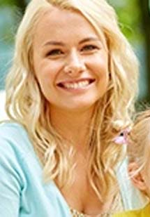 Smiling blonde woman