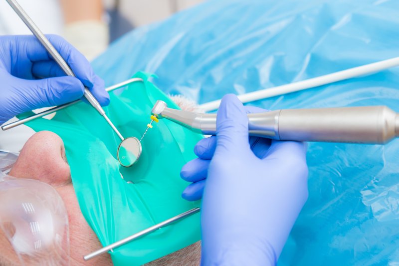 patient undergoing root canal